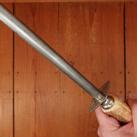 F Dick 14" H Sharpening Steel Stag Handle Germany Great Condition 1950s-70s