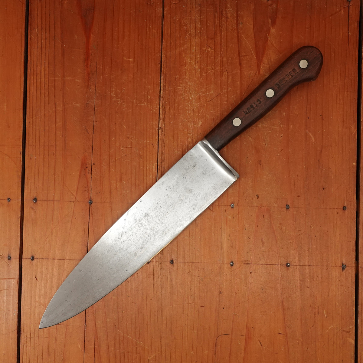 Dexter 10" Chef Knife 48910 Carbon Steel Rosewood & Nickel USA 1950s-70s