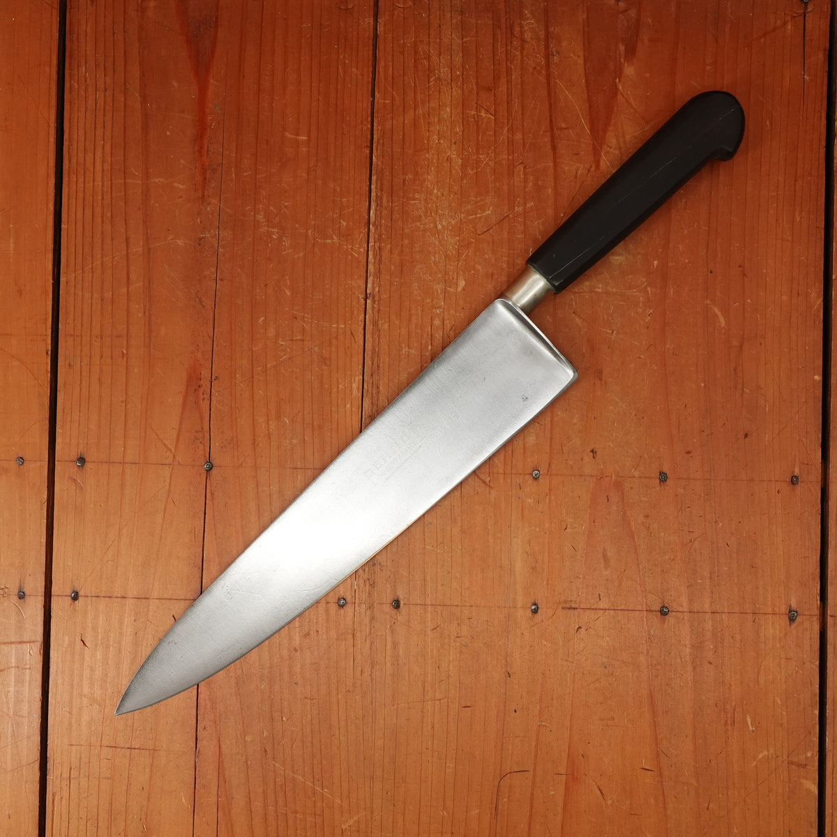 Pernot 10" Nogent Syle Chef Knife Carbon Steel Nickel Walnut Nogent France 1950s-60s