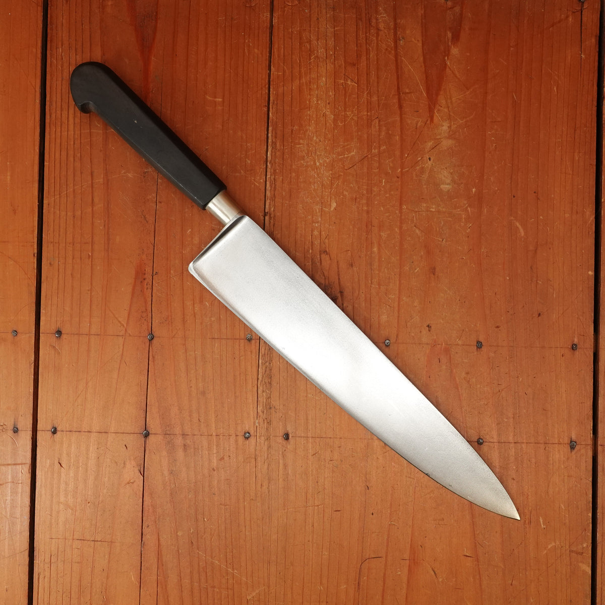 Pernot 10" Nogent Syle Chef Knife Carbon Steel Nickel Walnut Nogent France 1950s-60s