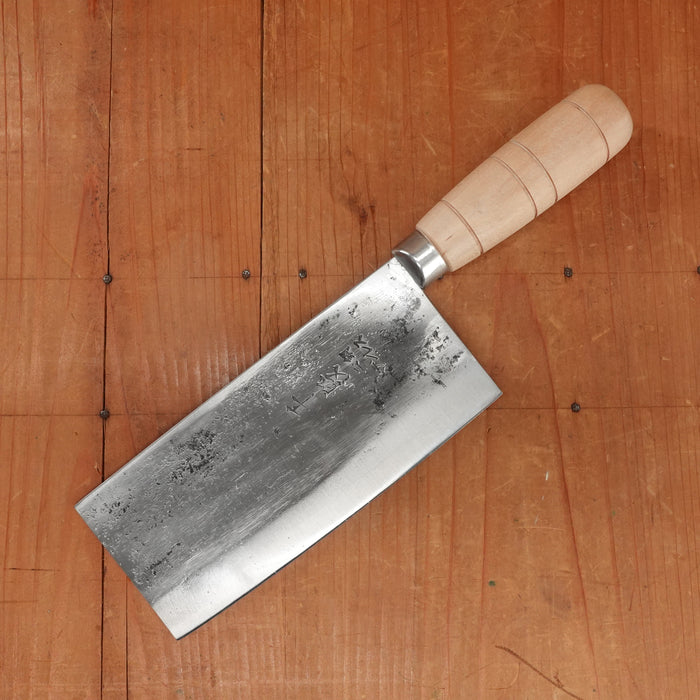 Sentan 170mm Chinese Cleaver Stainless Clad Shirogami 2 Kurouchi