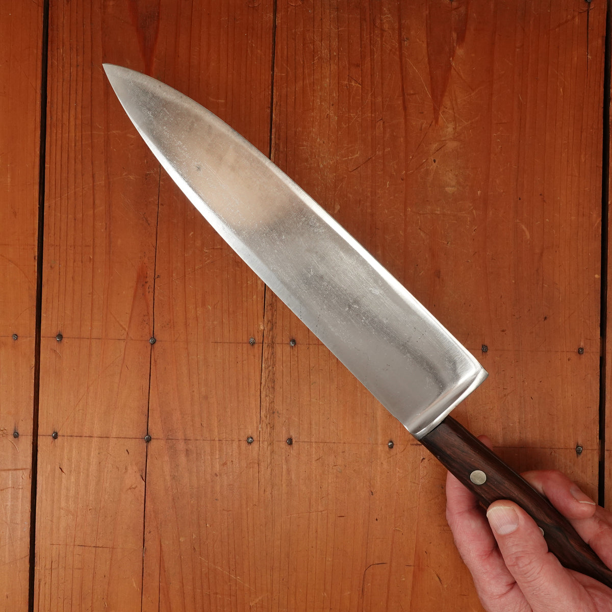 Dexter 10" Hollow-ground Chef Knife 48910HG Carbon Steel Rosewood & Nickel USA 1950s-70s