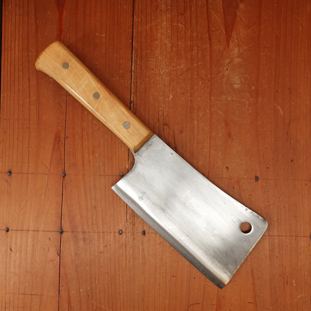 J A Henckels 6" Cleaver Model 110-8" Carbon Steel Boxwood Solingen, Germany 1960s
