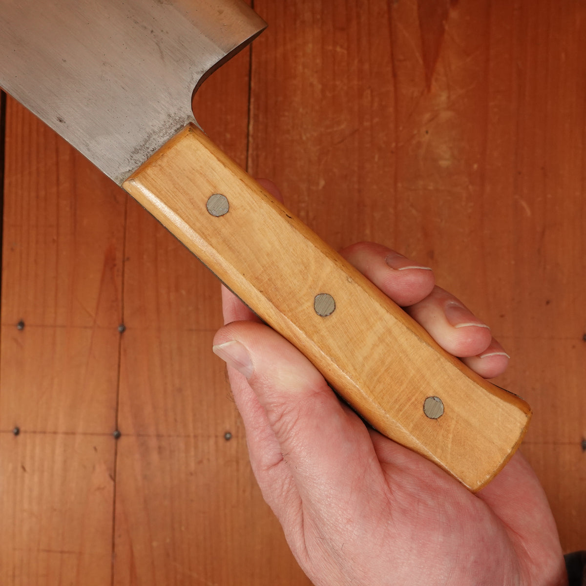 J A Henckels 6" Cleaver Model 110-8" Carbon Steel Boxwood Solingen, Germany 1960s