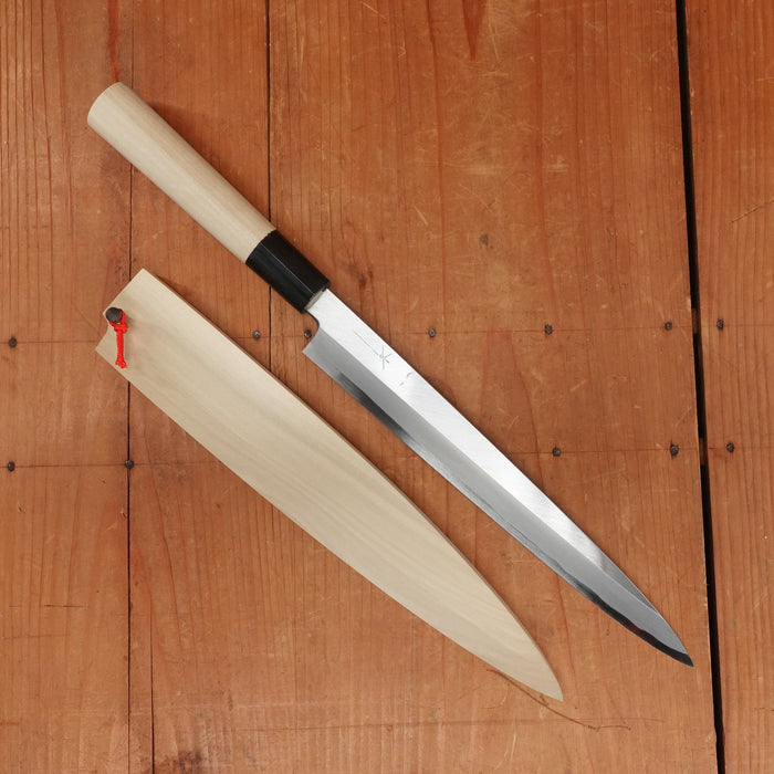 Hitohira Togashi 240mm Yanagi Shirogami 2 D Ho / Horn with Saya