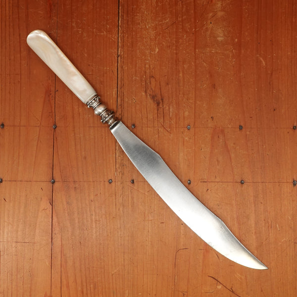Dunham Carrigan & Hayden SF Carving Knife Carbon Steel Sterling MOP USA ~1900-1915