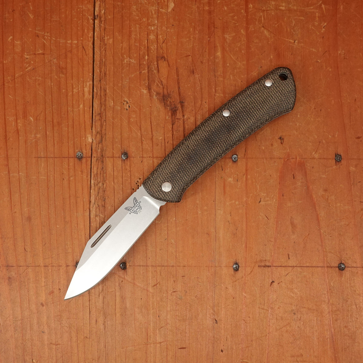 Discontinued Benchmade 318 ‘Proper’ Clip Point Slipjoint - Green Micarta