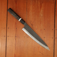 Trade In Mutsumi Hinoura Ajikataya 240mm Gyuto Stainless Clad Shirogami 2 Custom Dark Maple Orig Box & Custom Saya