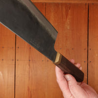 Trade In Blenheim Forge 165mm Nakiri Stainless Clad Aogami Super Fumed Oak & Brass