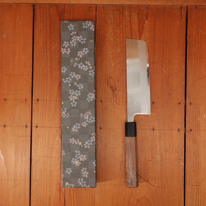 Trade In Hitohira Futana 165mm Nakiri Stainless Clad Shirogami 1 Walnut