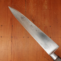 J.A. Henckels 9.5" Nogent Style Chef 100-9" Carbon Steel Fruitwood 1920s-30s *lead warning*