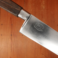 J.A. Henckels 9.5" Nogent Style Chef 100-9" Carbon Steel Fruitwood 1920s-30s *lead warning*