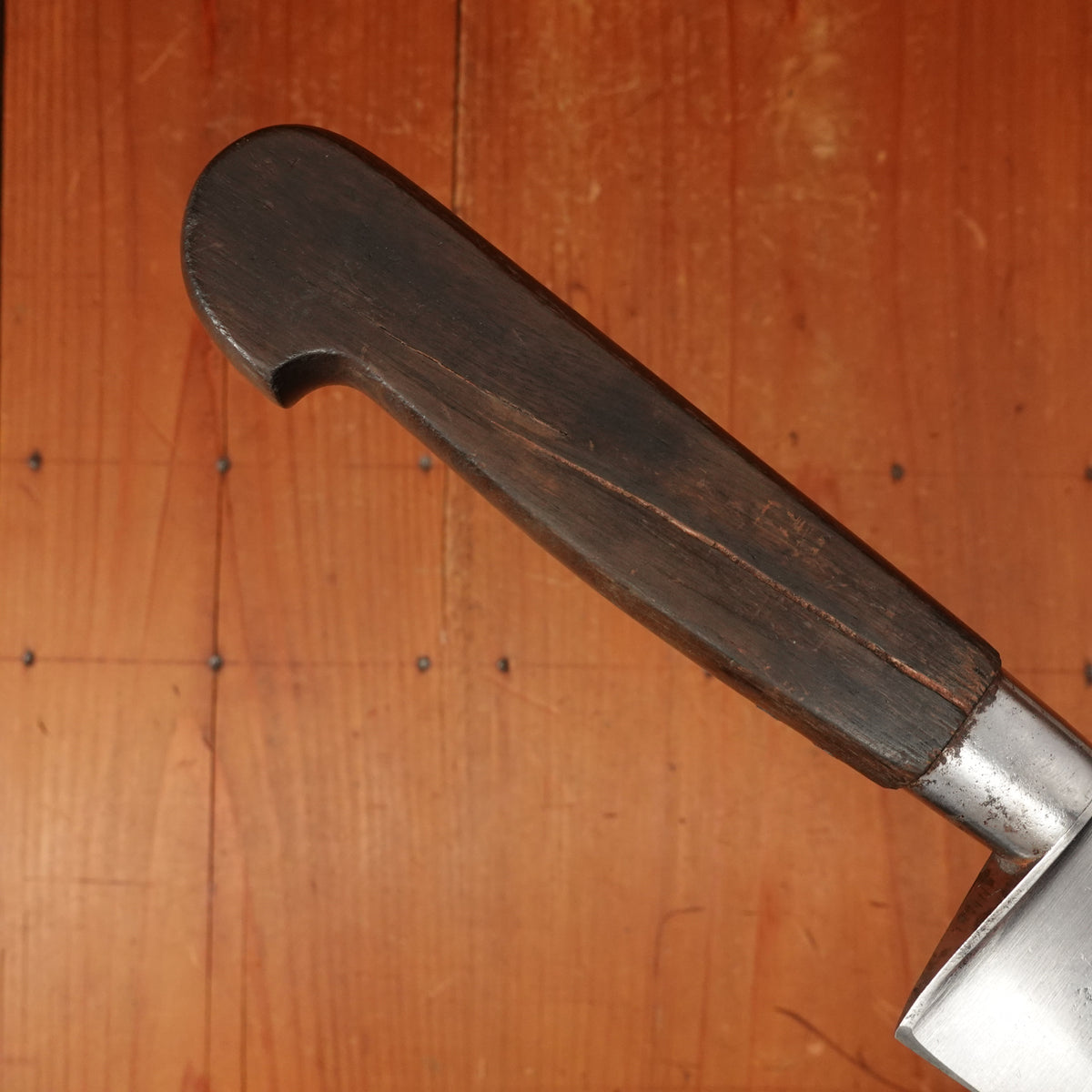 J.A. Henckels 9.5" Nogent Style Chef 100-9" Carbon Steel Fruitwood 1920s-30s *lead warning*