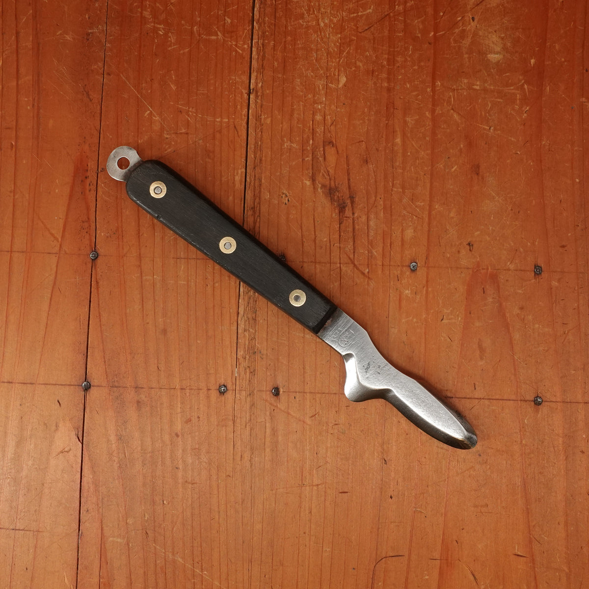 Mysterious French Tool - Bivalves? "LX" Hand Forged Rosette Rivets Carbon Steel Rosewood