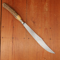 Eureka 9" Carving Knife Carbon Steel Nickel & Stag USA Early 20th c