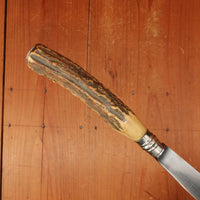 Eureka 9" Carving Knife Carbon Steel Nickel & Stag USA Early 20th c