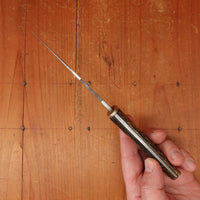 A W Wadsworth XLNT 4.5" Hunting Knife Carbon Steel Nickel Jigged Bone Czechoslovakia 1905-36