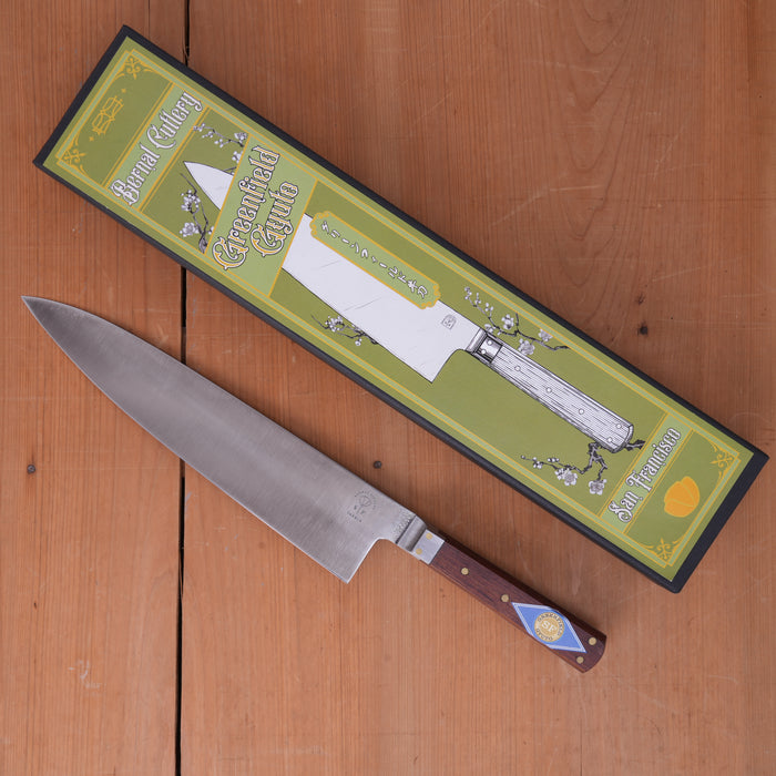 First Edition Greenfield Gyuto 9" Chef Knife Carbon Steel & Padauk