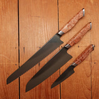 Steelport Knife Set 52100 Carbon Steel Stabilized Maple - 3 Pieces