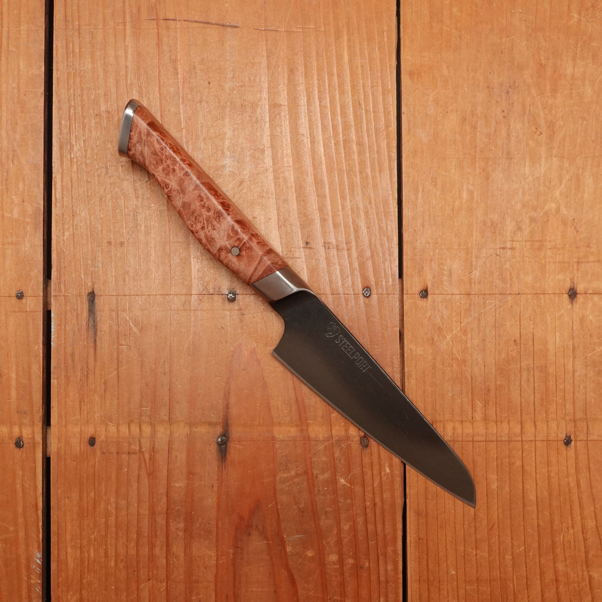 Steelport 4” Paring Knife 52100 Carbon Steel Stabilized Maple