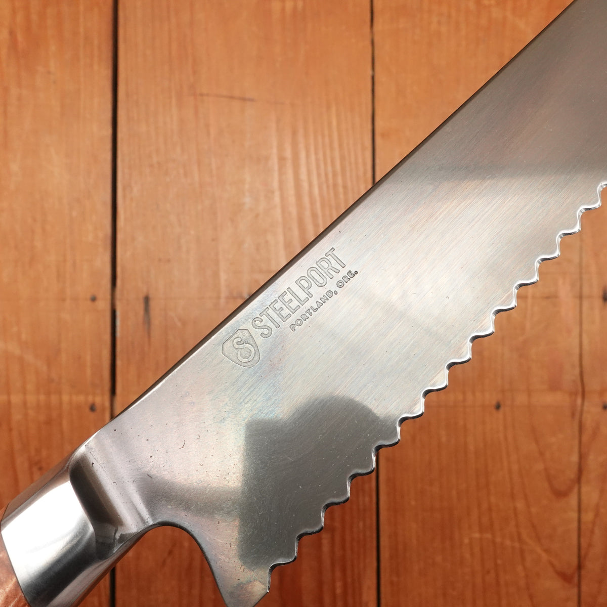 Steelport 10” Bread Knife 52100 Carbon Steel Stabilized Maple