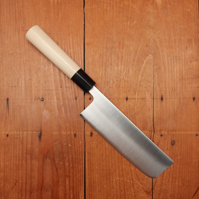 Hitohira Futana 165mm Nakiri Stainless Migaki Ho Wood (D-Shape)