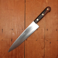New Vintage Pino Extra 9" Chef Knife Carbon Plum Wood Handle Maniago, Italy ~1960s