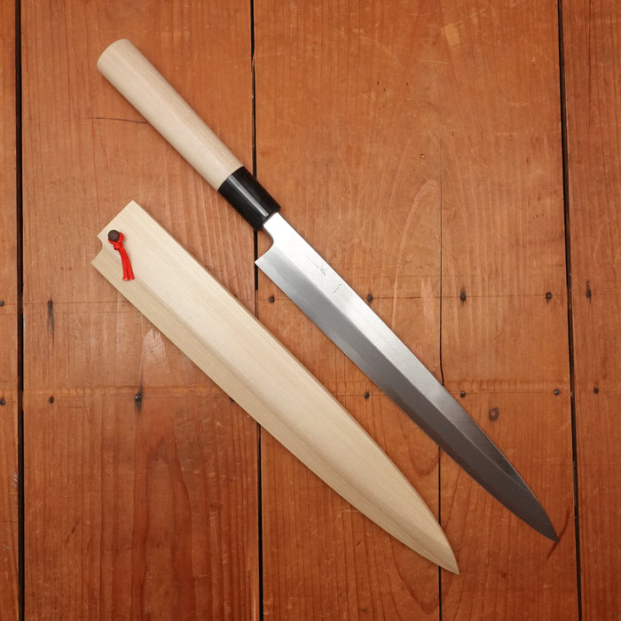 Hitohira Tanaka Manzo 270mm Yanagi Shirogami 2 Ho Wood with Saya (D-Shape)