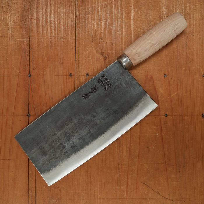 Sentan 200mm Chinese Cleaver Stainless Clad Shirogami 2 Kurouchi