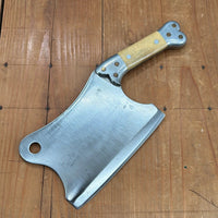 Handmade 6" Cleaver Carbon Steel Aluminum Copper Paper Micarta 1930s-50s