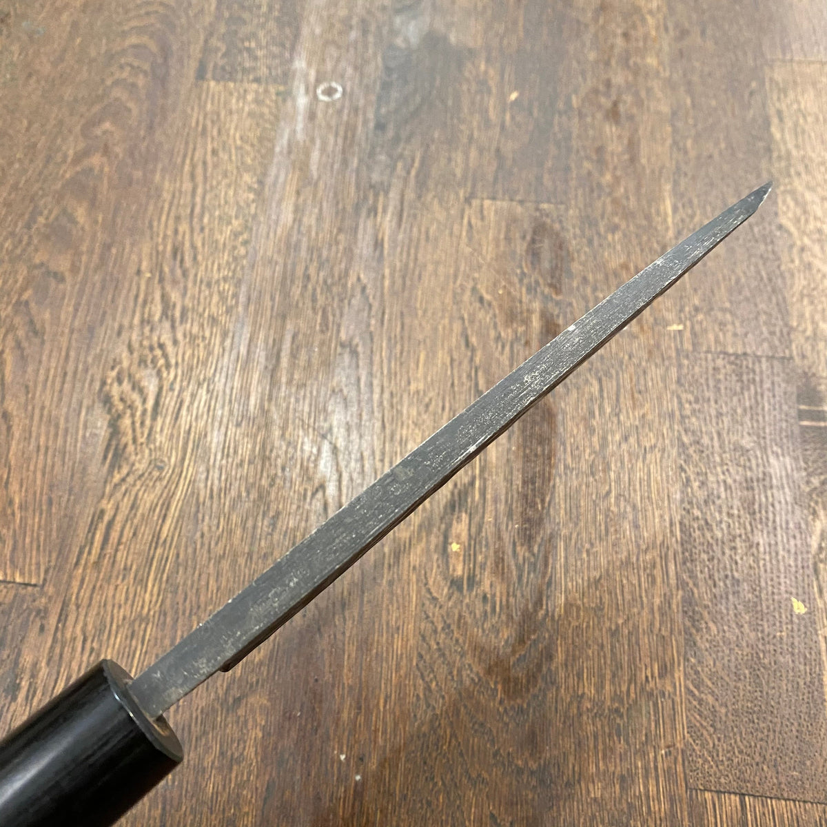 Furinkazen 190mm Deba Shirogami 2 Tsuchime Kurouchi Rosewood Oval Handle