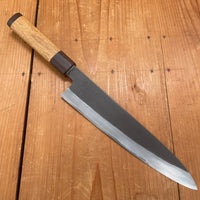 Trade In Tagai Sanjo 210mm Gyuto Stainless Clad Shirogami 2 Oak and Wenge Handle
