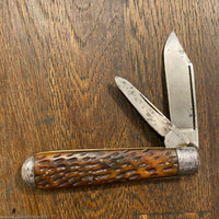 Hibbard Spencer & Bartlett  OVB 3 1/2” Jack Carbon Blade Bone Scales 1875-1925