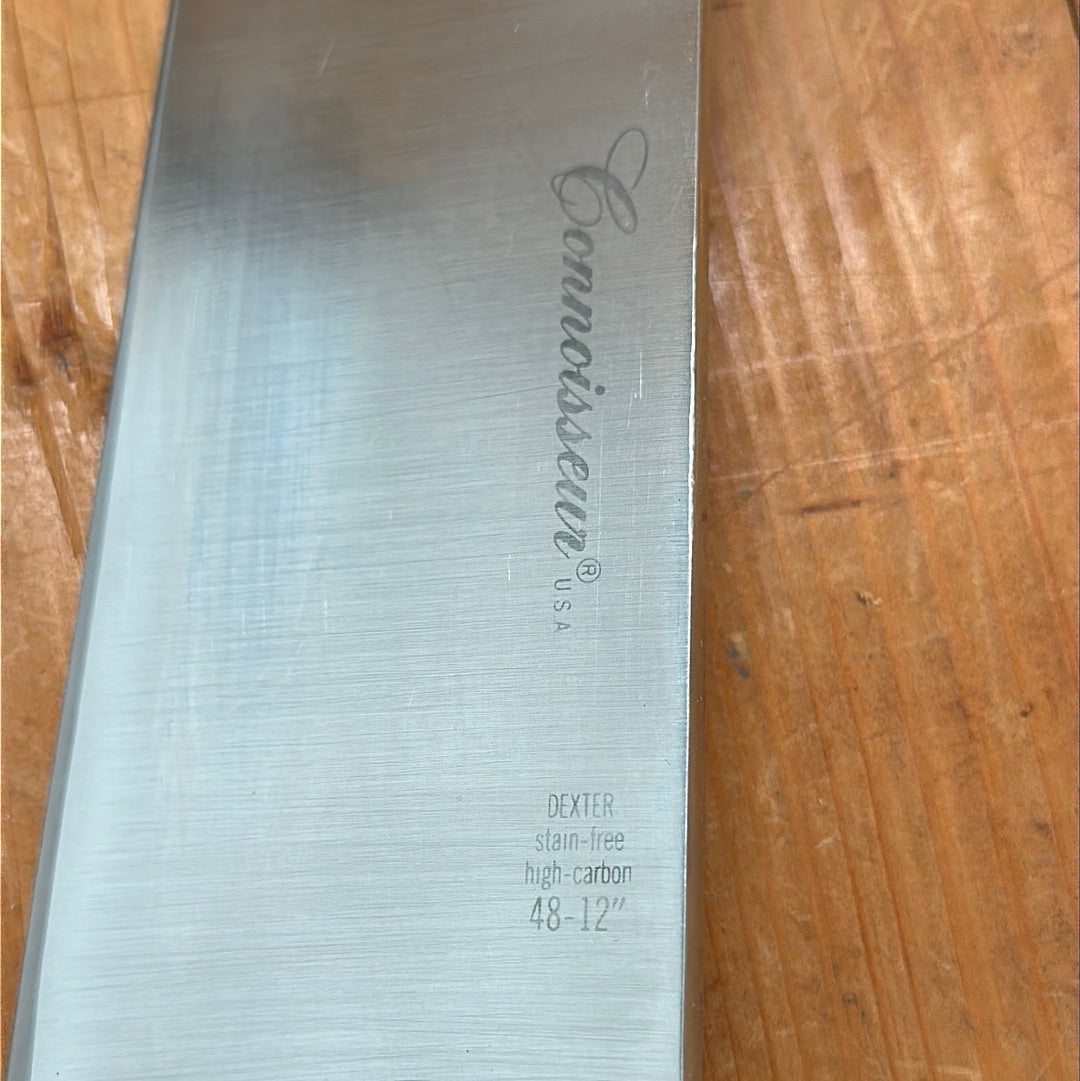 Vintage Dexter Connoisseur 12" Chef Knife Stainless Vintage 1960s-80s(?)