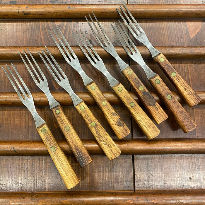Vintage ‘Old Hickory’ Forks - Set of 8 - Carbon Steel
