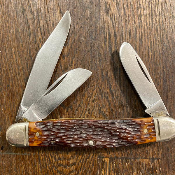 Western 4” Stockman Carbon Blades Delrin Scales 1961-76?