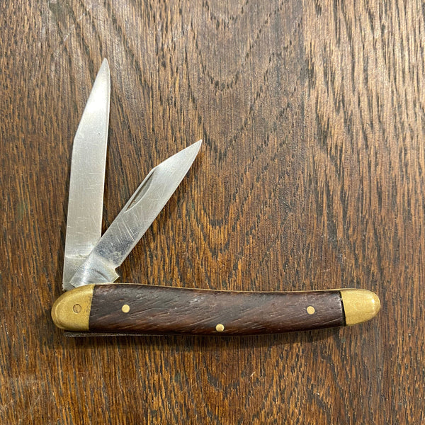 Unmarked ‘Rostfrei’ 3 1/8” Alsatian Pattern Jack Stainless Blades Wood Scales