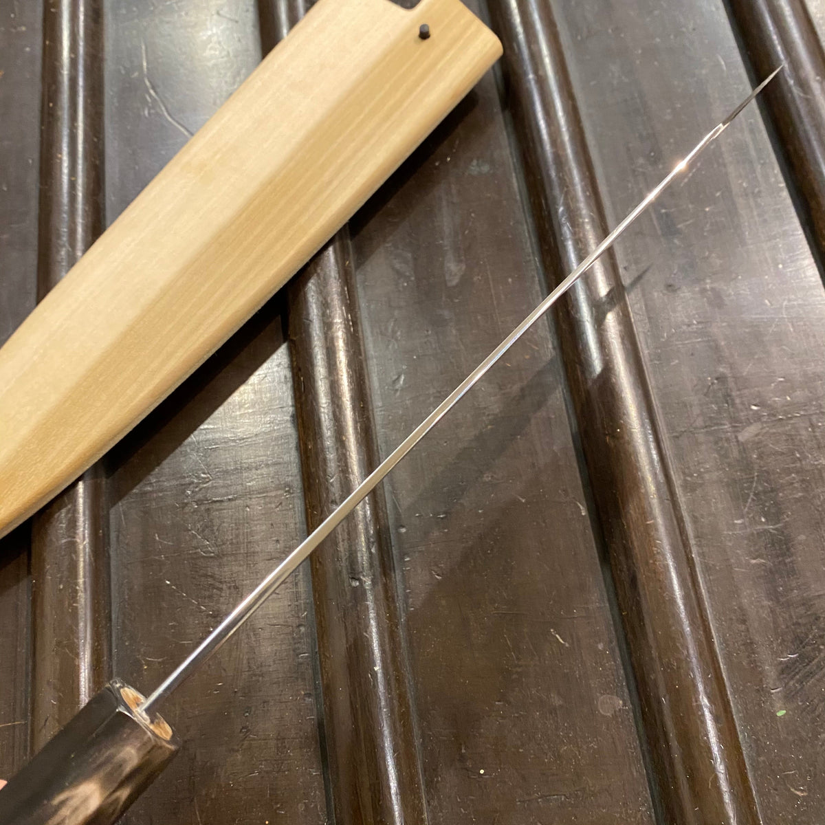 Jikko 230mm Kiritsuke Wa Gyuto R-2 Stainless Powder Metal w saya