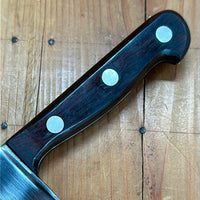 Vintage K C Seelbach 10.25” Chef Knife Carbon Steel Rosewood Solingen, Germany 1950-70