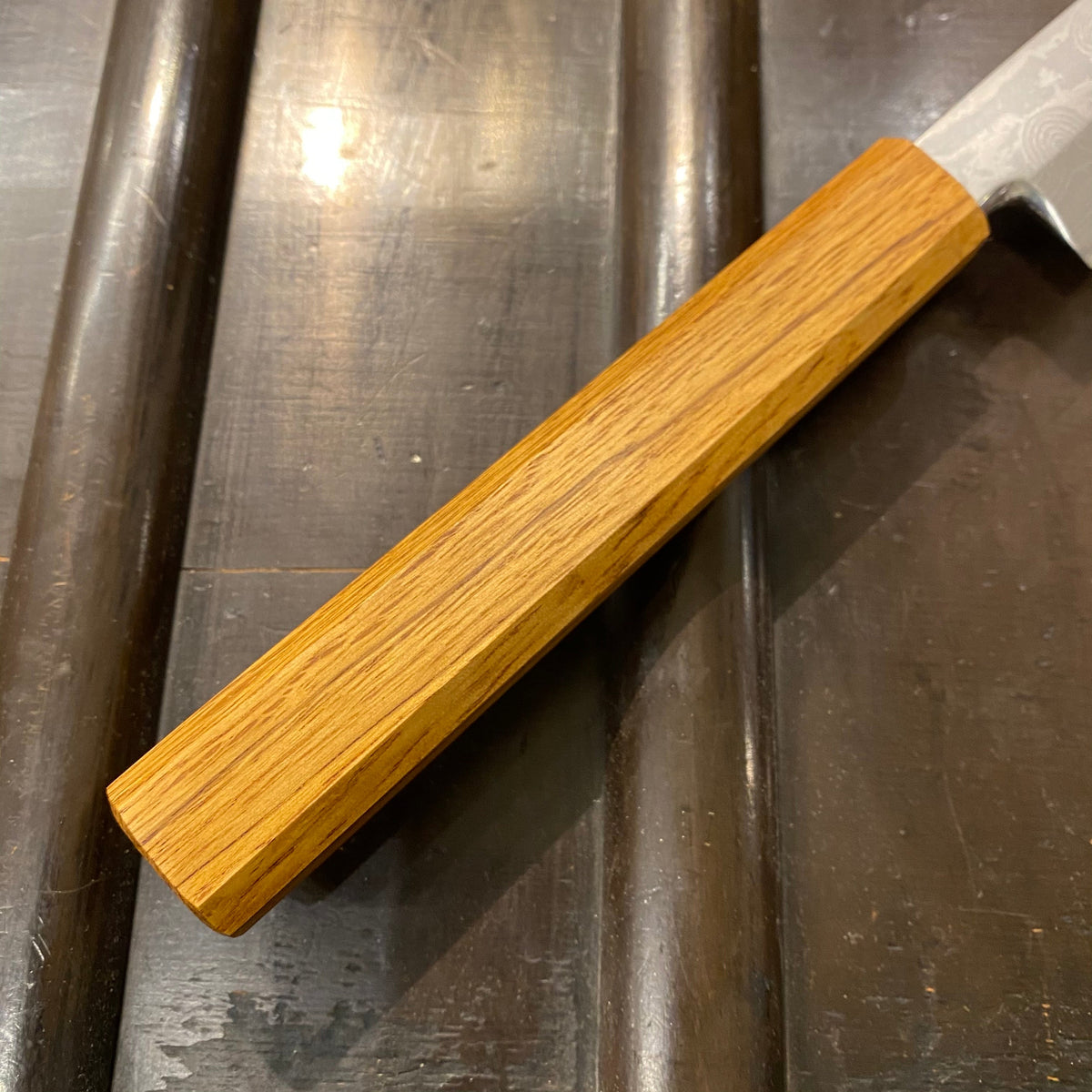 Kikumori 300mm Yanagi Rain Drop Suminagashi Octagonal Oak