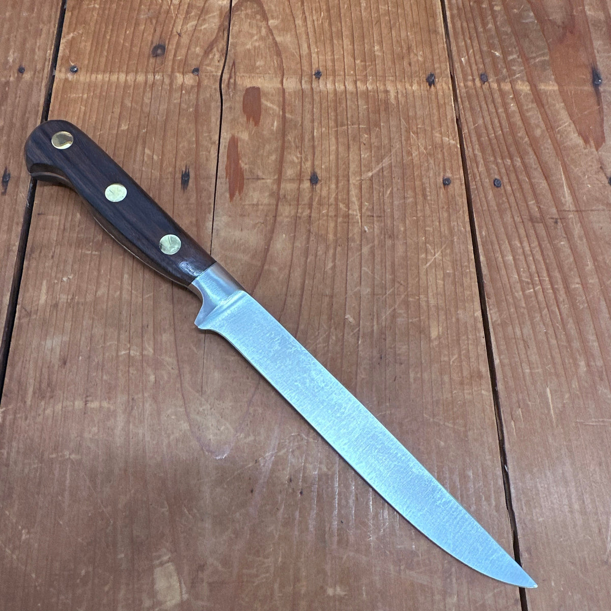 New Old Stock A Wright 6.25" Stiff Boning Knife Forged Stainless Steel Rosewood Sheffield