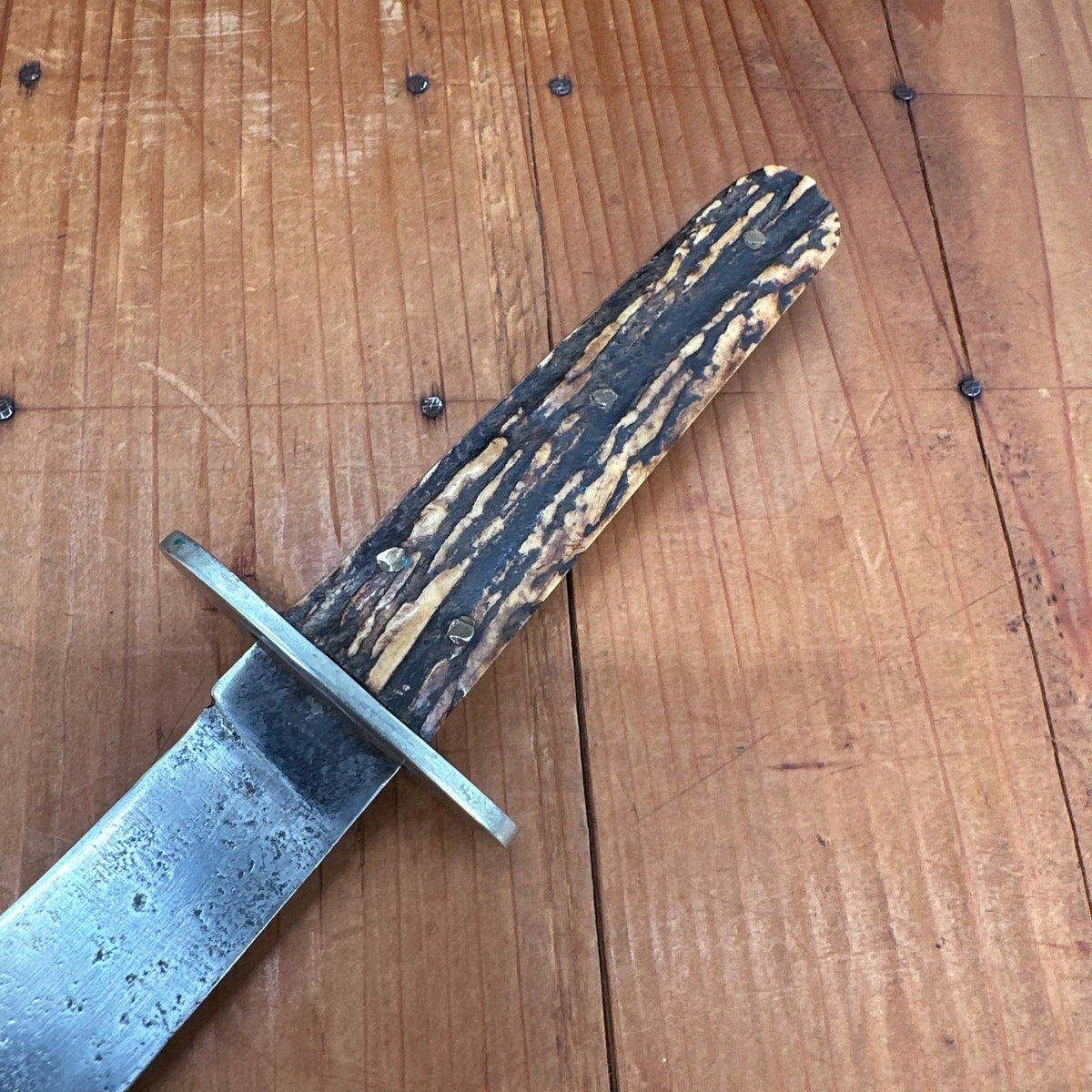 Landers Frary & Clark Aetna Works 6" Bowie Knife Stag ~1900+?