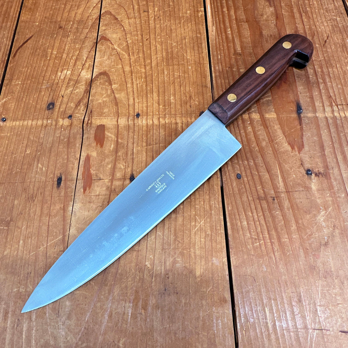 New Old Stock A Wright 8" Chef Stainless Steel Rosewood Sheffield