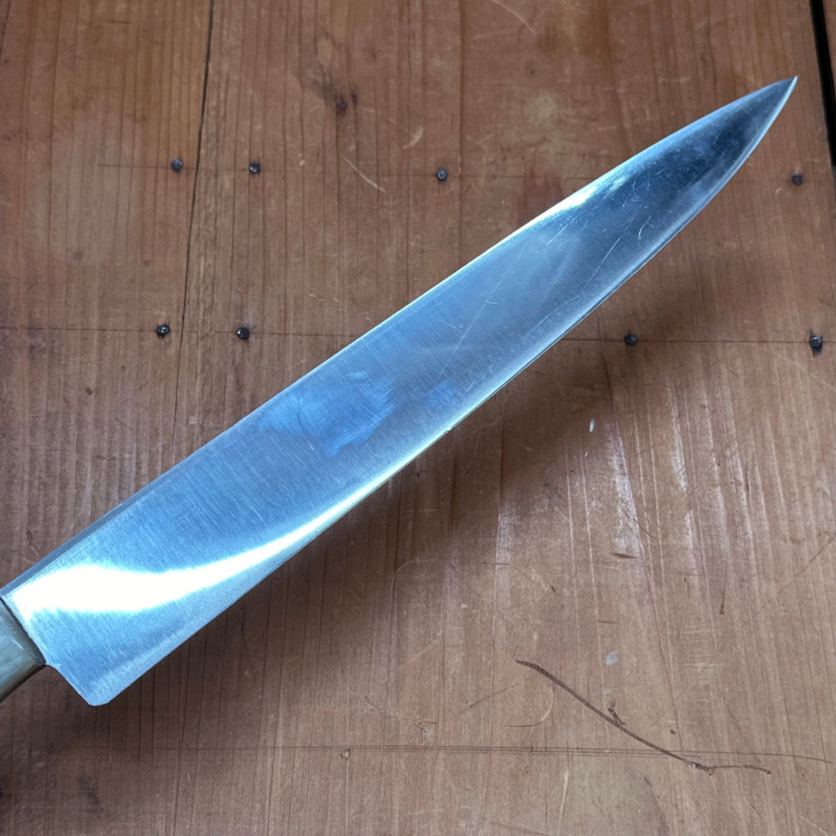 New Old Stock Au Nain 25cm 10" Slicer Stainless Horn St Remy Thiers France 1960's-80's?