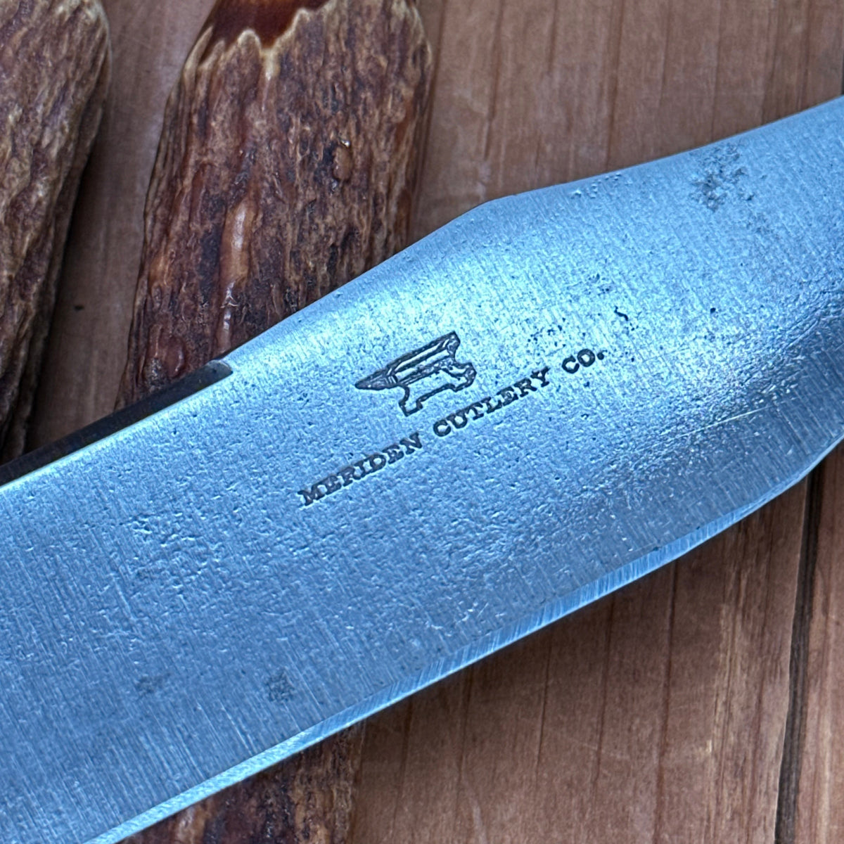 Meriden Cutlery Co Carving Set Stag & Sterling Late 19th Early 20th C?