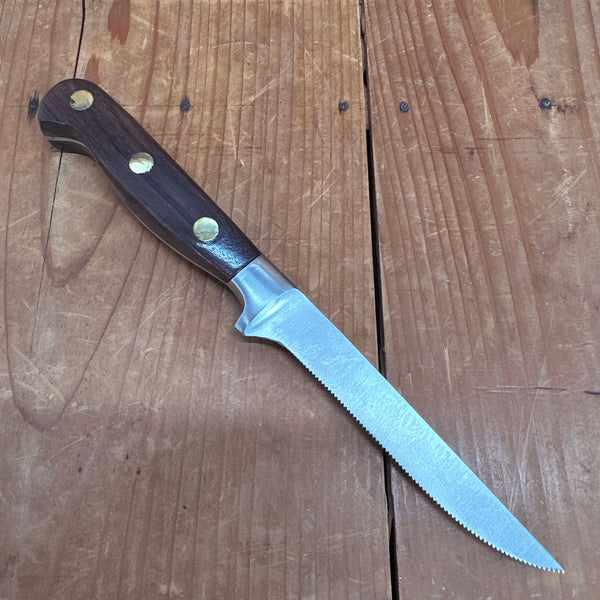 New Old Stock A Wright 5" Stiff Boning Knife Serrated Forged Stainless Steel Rosewood Sheffield