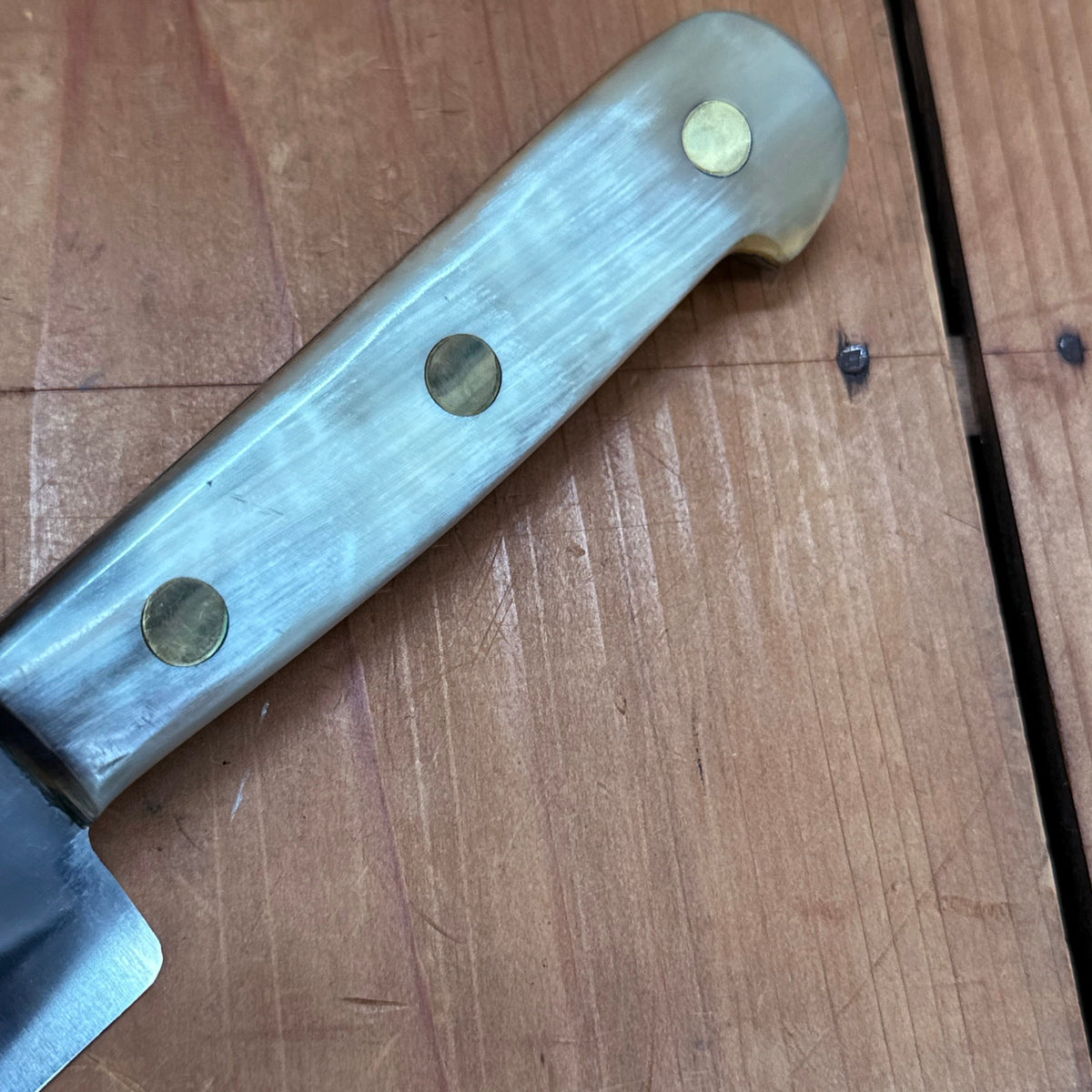 New Old Stock Au Nain 25cm 10" Slicer Stainless Horn St Remy Thiers France 1960's-80's?