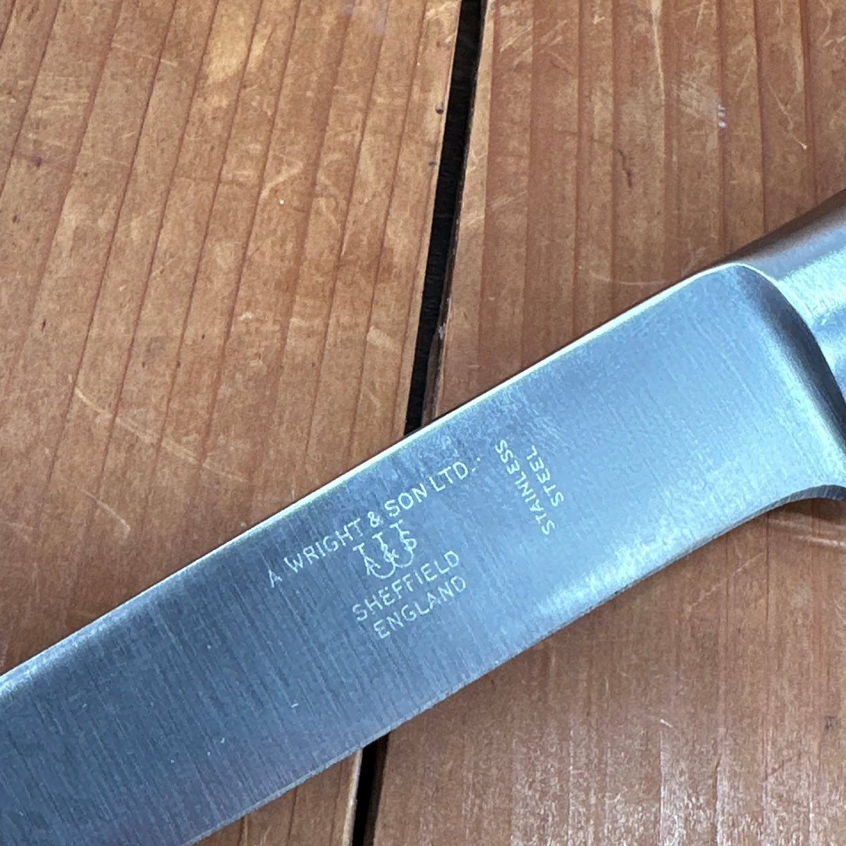 New Old Stock A Wright 5" Stiff Boning Knife Forged Stainless Steel Rosewood Sheffield