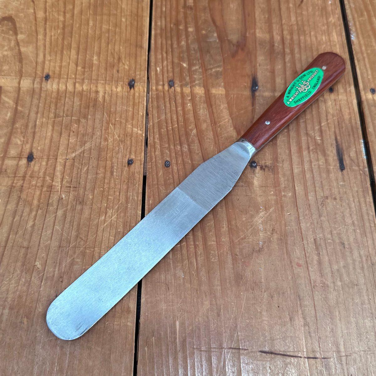New Old Stock A Wright 6" Spatula Forged STAINLESS Steel Rosewood Sheffield