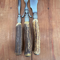 J Russell Co Green River Works Carving Set Sterling & Stag 1880s-1910s